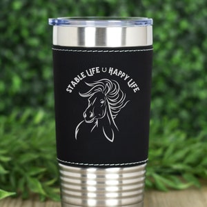 Cowgirl Tumbler, Horse Lover Gift, Cowboy Tumbler, Equestrian Gift, Horse Riding Gift, Western Style Mug, Leatherette Tumbler, Rodeo Gift
