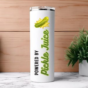 Pickle Lover Tumbler, Gift for Pickle Juice Lovers, Funny Pickle Gift, Skinny Tumbler, Unique Gift Idea, Pickles Fan Present, Foodie Gift