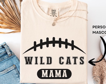 Custom Football Mom Shirt, Personalized Team Mascot Shirt, Comfort Colors Team Spirit Tee, Personalized Team Mascot Shirt, School Spirit