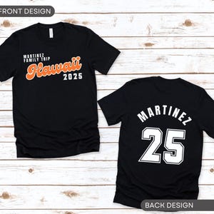 Custom Family Vacation Matching Shirts, Group Trip T-Shirt,  Family Jersey Tees, Personalized Matching Tees, Hawaii Trip, Custom Location