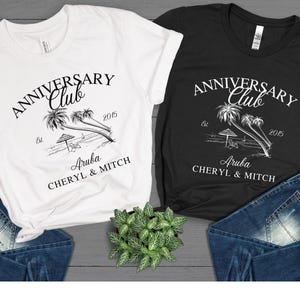 Personalized Anniversary Trip Shirt, Couples Anniversary Beach Trip Shirt, Mr and Mrs Shirts, Custom Location Tee, Anniversary Vacation Tee