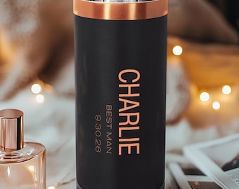 Personalisierter Trauzeuge oder Trauzeuge Becher, CustomTumbler für Hochzeitsfeier, gravierter Becher, schwarzer Becher, Vater des Bräutigams, Reisebecher