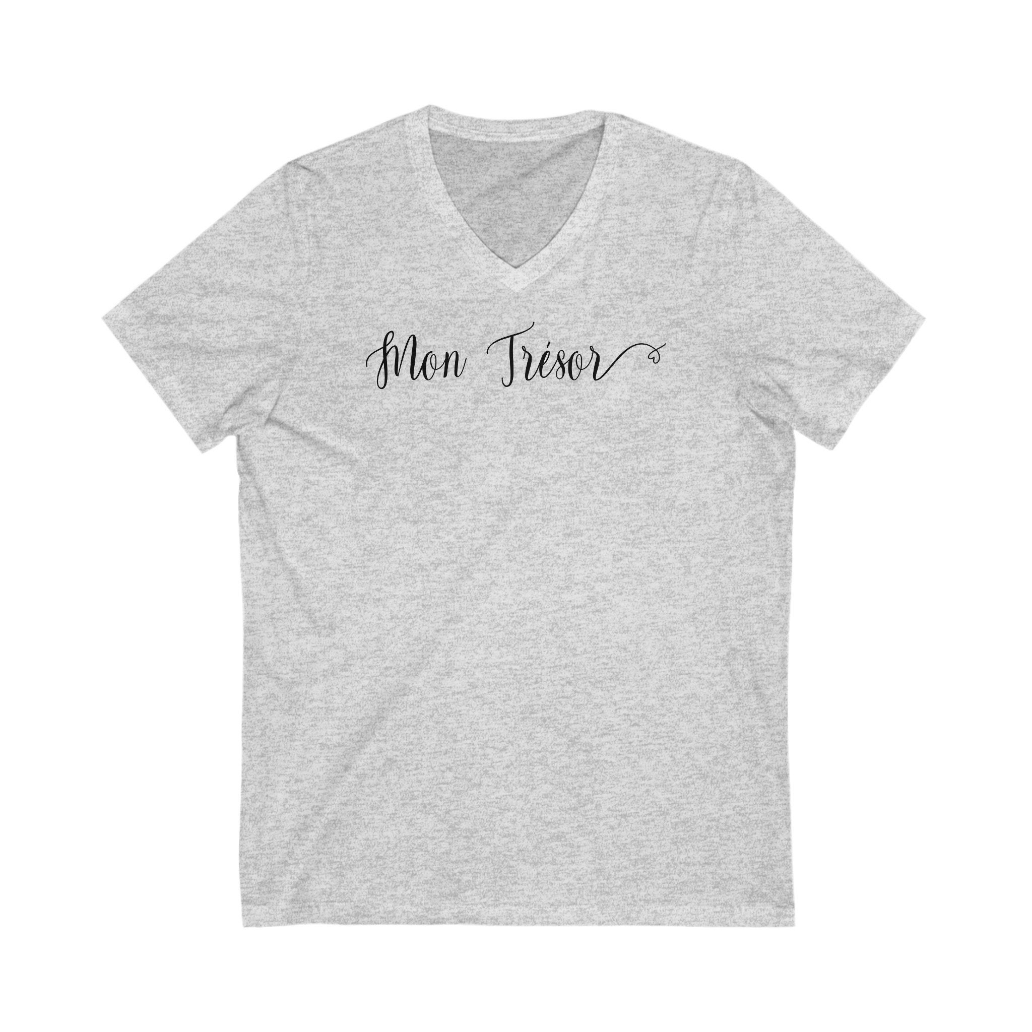 ❤︎mon trésor❤︎ Mon Trésor Shirt, Womens V-neck Tee, French Saying Tee, My