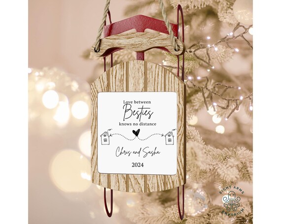 Personalized Long Distance Best Friend Ornament