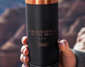 Personalisierter Vater des Bräutigams oder Vater der Braut Becher, CustomTumbler für Großvater der Braut, Hochzeitsfeier Geschenk, schwarze Tasse