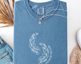 Christian Ocean Shirt, Comfort Colors®Tee, Christian Streetwear, Faith Shirt, Fish theme T-Shirt, Bible Verse Shirt, Youth Group