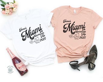 Camisetas para despedida de solteira em Miami, Camisetas personalizadas para festa de despedida de solteira, Camiseta personalizada para despedida de solteira, Camiseta para despedida de solteira com tema de praia em Miami, Despedida de solteira na praia