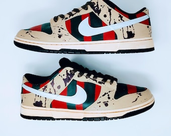 Freddy Krueger Custom Nike Dunks Shoes, Made to Order, Handmade Gift, Personalized Gift, Custom Shoes