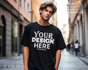 Black Comfort Colors 1717 T-shirt Mockup (JPG)