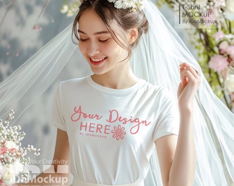 Bachelorette Mockup, White Bella Canvas 3001 TShirt Mockup, bride mockup, Valentine's Day, Wedding  mock up, white shirt wedding bridal