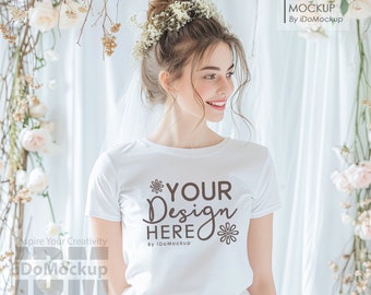 Bachelorette Mockup, White Bella Canvas 3001 TShirt Mockup, bride mockup, Valentine's Day, Wedding Tshirt mock up white shirt wedding bridal
