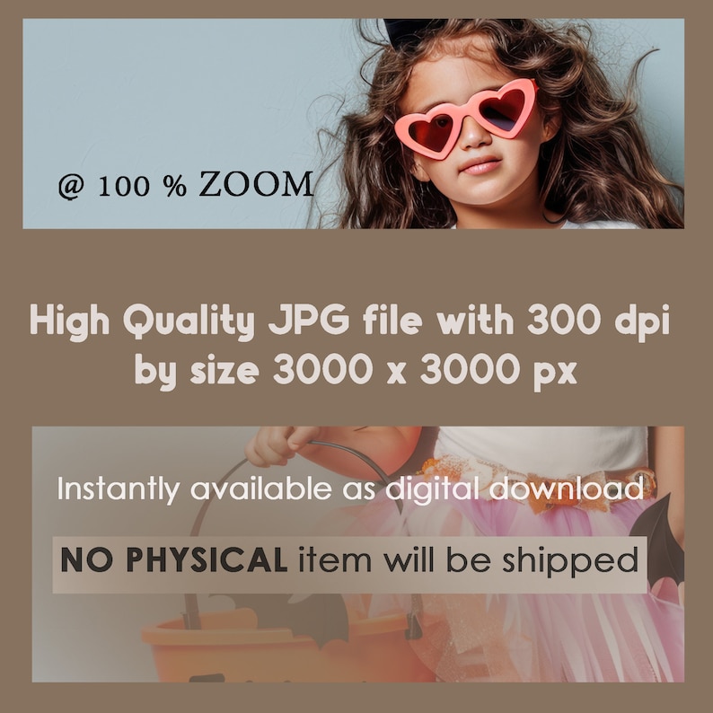 May include: A young girl dressed in a pink tutu and bat wings holds an orange bucket with a black bat design. She is wearing heart-shaped sunglasses and has long brown hair. The image is a digital download and is 3000 x 3000 pixels.