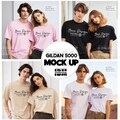 Couple Gildan 5000 tshirt mockup, couple tshirt Mockup for White, Black, Sand, Pink Gildan 5000 Mockups, Bundle couple Tshirt Mock up, Love product logo