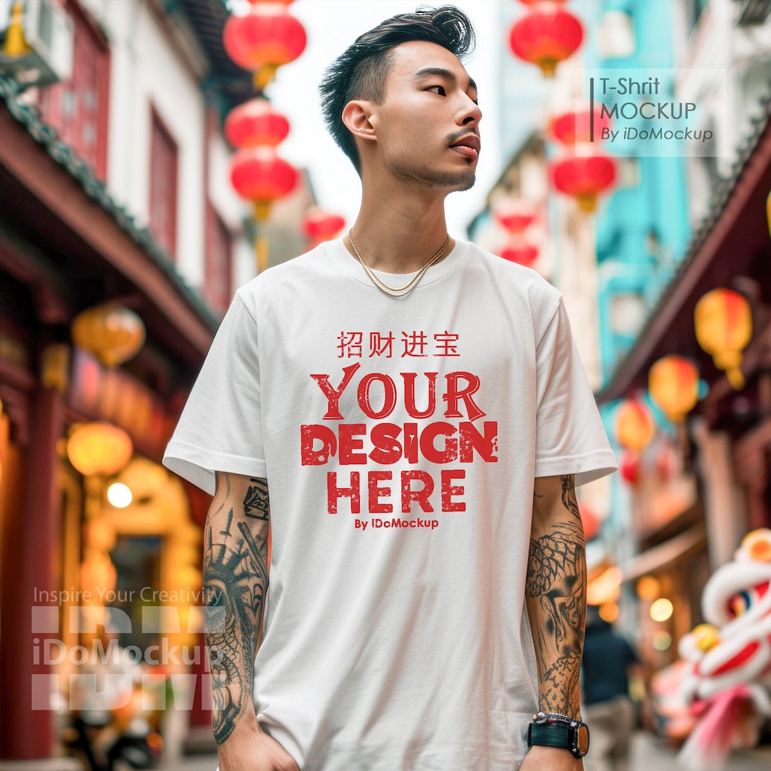 Chinese New Year White Tshirt Mockup White Gildan 5000 Tshirt Mockup chinese-new-year-white-tshirt-mockup-white-gildan-5000-tshirt-mockup