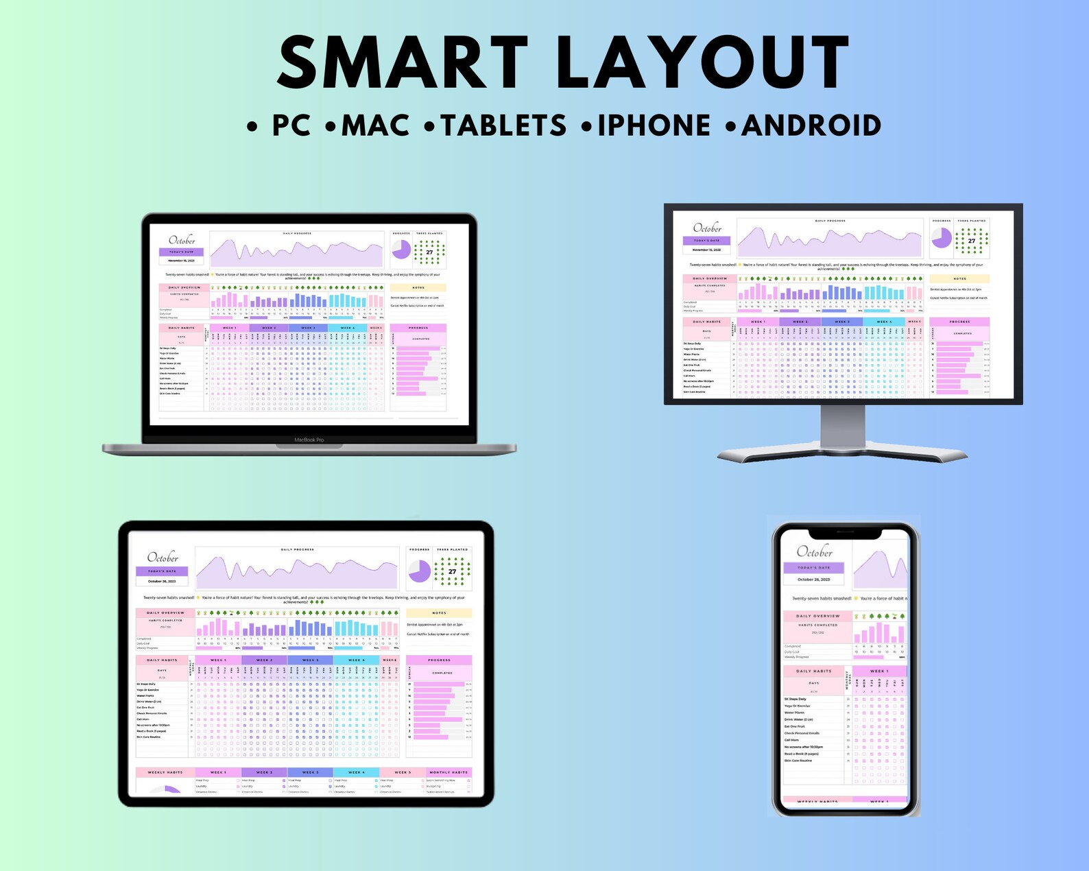 Ultimate Habit Tracker Spreadsheet - Boost Productivity and Achieve ...