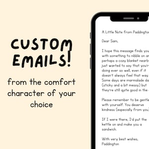 E-mail personalizado de personagem de conforto do seu personagem fictício favorito | Nota de incentivo personalizada