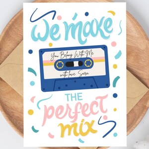 Retro Cassette Valentijnsdagkaart Gemengde tape Liefdeslied Perfect voor een vintage geïnspireerde Valentijnsdag Deel de liefde met een klassiek deuntje