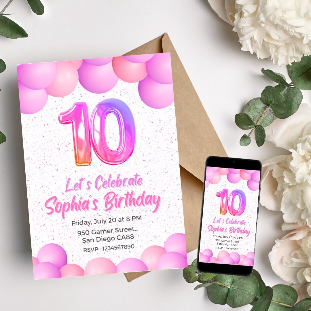12 biglietti d'invito per il 10° compleanno dei bambini per decimo compleanno bambina fata