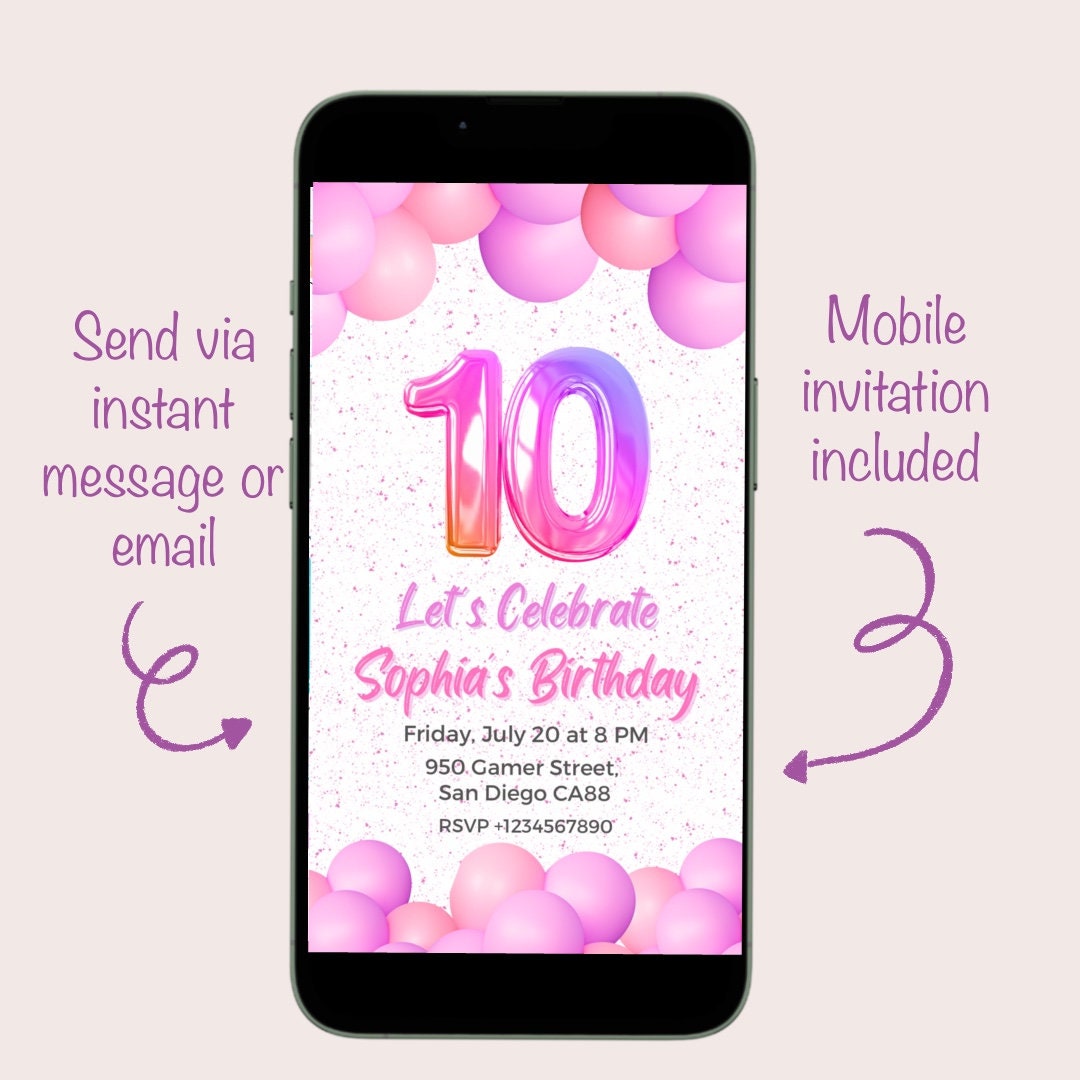 Junaversum 12 biglietti d'invito per il 10° compleanno, per