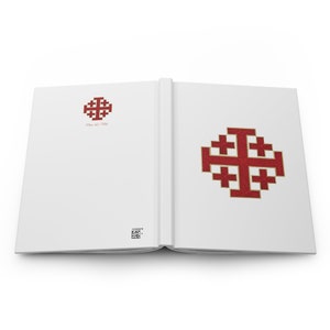 Hardcover Jerusalem Cross Notebook, Deus Lo Vult Journal, Knights of the Holy Sepulchre Devotional Journal