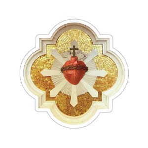 Sacred Heart of Jesus Kiss-Cut Stickers, Christian Religious Decals, Faith-Based Laptop Accessories, Religious Gifts, Inspirational Sticker