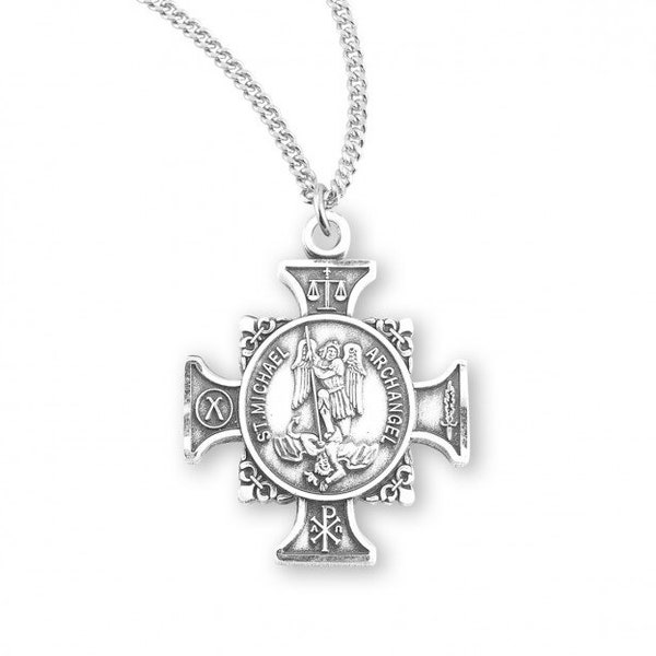 Saint Michael Maltese Cross Necklace, Quis Et Deus?