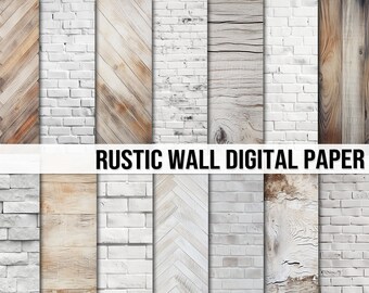 Rustic Boho Wood Digital Papers | Rustic Wood Digital Paper | 10 Designs | Boho Styled Wood Background | Wood Print | PNG File