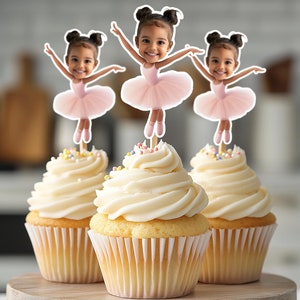 Ballerina Personalized Face Cupcake Toppers