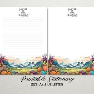 Conjunto de papelería imprimible versículo bíblico con sobres / papel de escritura digital sin forro forrado / A4 y carta de EE. UU. 8.5x11 / Versículo bíblico de Mateo