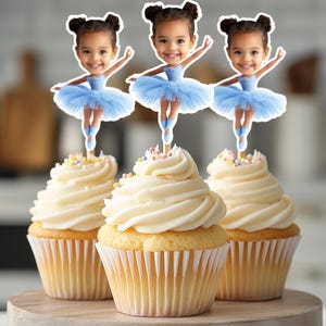 Ballerina Personalized Face Cupcake Toppers