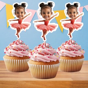 Ballerina Personalized Face Cupcake Toppers