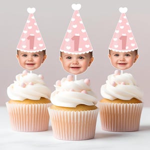 Face Cupcake Toppers | Baby Face Toppers | First Birthday Decor | Custom Party Decor | Personalized Birthday Decor | Birthday Decorations