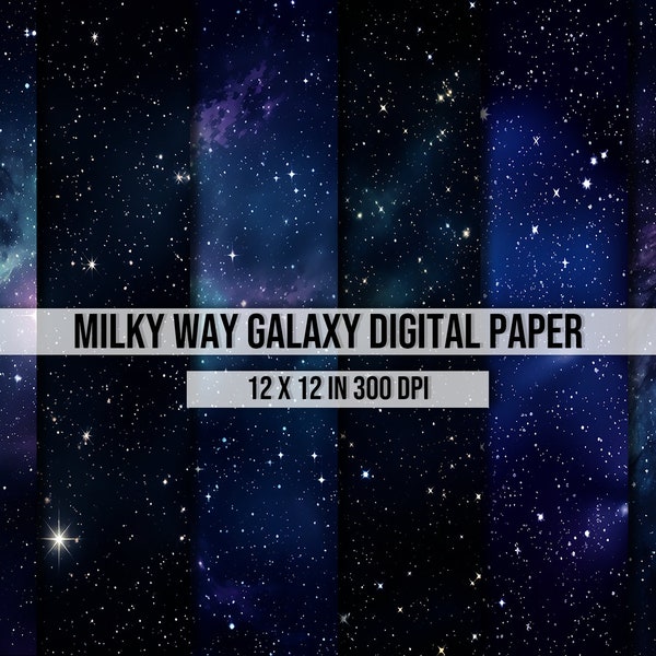 Milky Way Galaxy Textures | Seamless Digital Paper | 6 Designs | Galaxy Digital Paper | Foil Print | PNG File