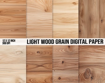 Rustic Light Wood Grain Digital Papers | Rustic Wood Digital Paper | 10 Designs | Boho Styled Wood Background | Wood Print | PNG File