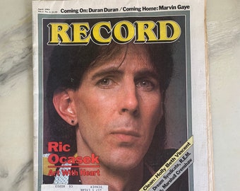 Vintage Record Magazine - April 1983 Vol 2. No 6 Ric Ocasek Art With Heart, The Cars | Rock N&#39; Roll Memorabilia, 1980s Music Collectibles