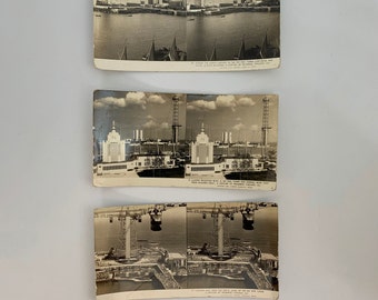 1933 Sky Ride Tower Chicago World Fair Lot of 3 Stereoscope/Stereograph Cards | A Century of Progress Memorabilia, Keystone View Company