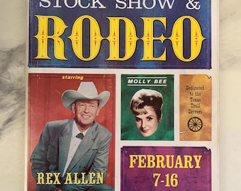 Vintage 1964 San Antonio Stock Show and Rodeo Souvenir Program Staring Rodeo Stars Rex Allen and Molly Bee | Texas, Western Table Decor