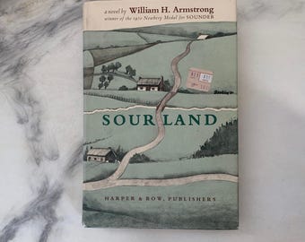 Signed by William H. Armstrong Sour Land, Copyrighted 1971 | Harper and Row Publishers, Winner of Newberry Medal for Sounder, Signed Books