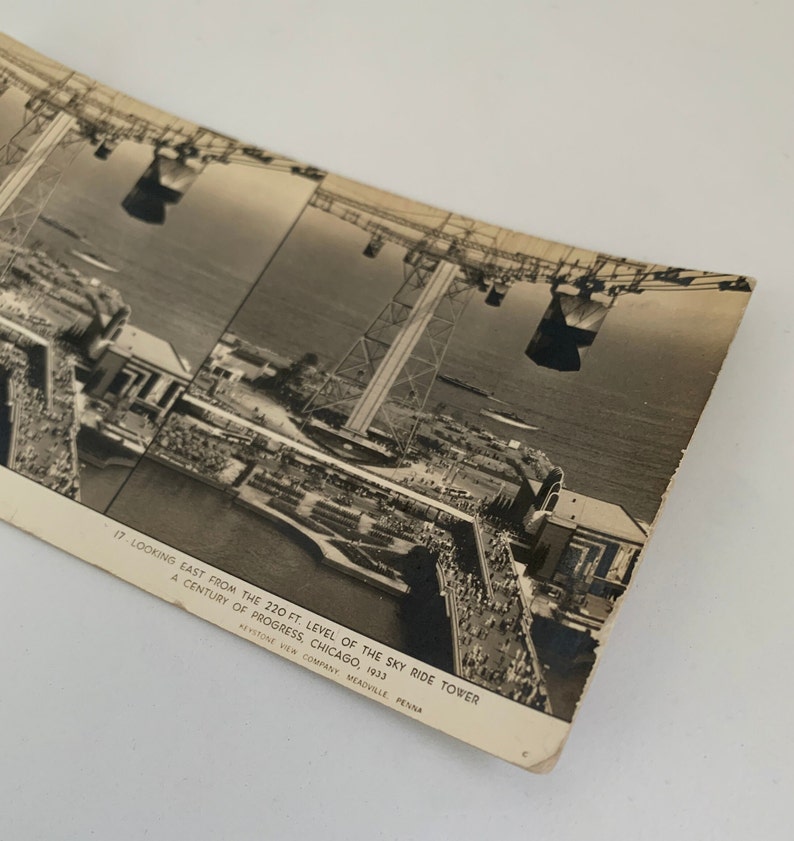 1933 Sky Ride Tower Chicago World Fair Lot of 3 Stereoscope/Stereograph Cards A Century of Progress Memorabilia, Keystone View Company image 7