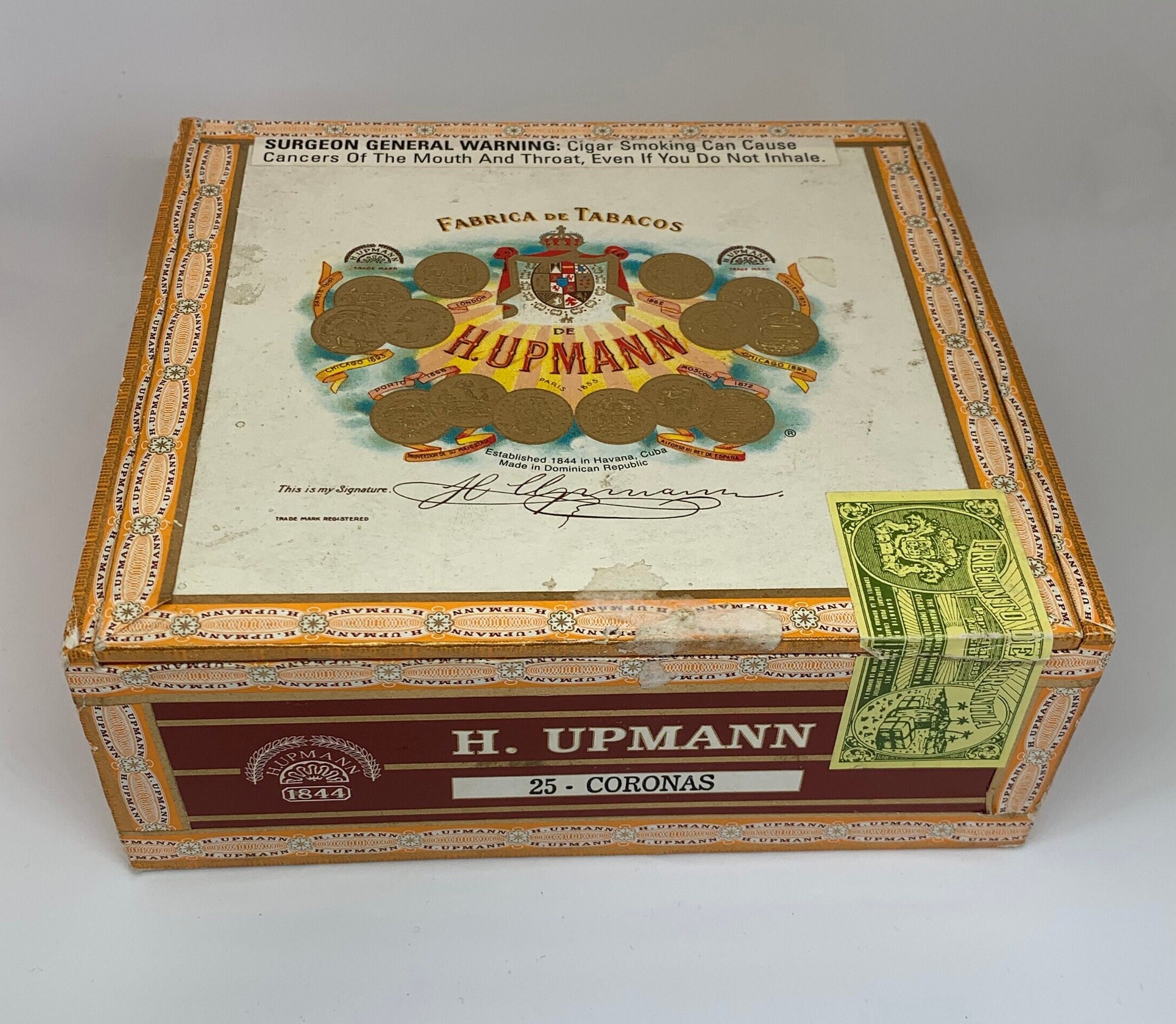 Vintage Empty Wooden H. Upmann Coronas Cigar Box | Made in