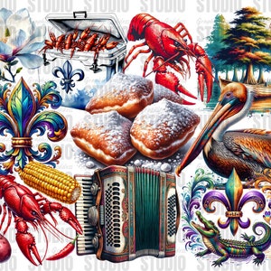 Louisiana Clipart | Langusten PNG Design | Cajun Clipart PNG | Pelikan Design | Louisiana Languste | Sofortdownload | Louisiana Geschenkidee