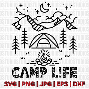 Camping SVG | Camp Life SVG | Adventure SVG | Camp Sign Design | Cut Files For Cricut or Silhouette | Camp Life Shirt svg | Camping Out