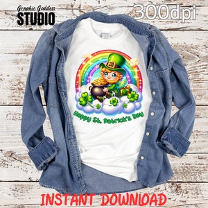 St. Patrick&#39;s Day PNG | Leprechaun St. Patrick&#39;s Day Shirt Sublimation | Instant Download | Sublimation Shirt File | Leprechaun Pot of Gold