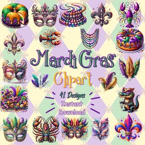 Clipart Louisiane | Clipart Mardi gras | Fichiers PNG Clipart Fleur de lys scintillant | Clipart Masque de Mardi Gras | Téléchargement instantané