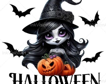 Halloween Witch PNG, Cute Witch PNG, Gothic Witch PNG, Halloween Witch Svg, Cute Witch Svg, Gothic Halloween Svg, Sublimation
