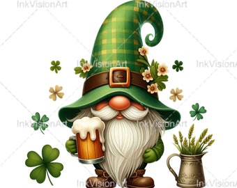 St Patrick's Day Gnome PNG, St Patrick's Day png, Irish Day png, St. Patrick's Gnome svg, Gnome PNG, Gnome Decor Png,  Sublimation Downloads