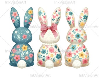 Conejitos de Pascua png, Conejito de Pascua png, Pascua png, Feliz Pascua png, Conejito png, Primavera png, Decoración de Pascua, Descarga digital, Sublimación