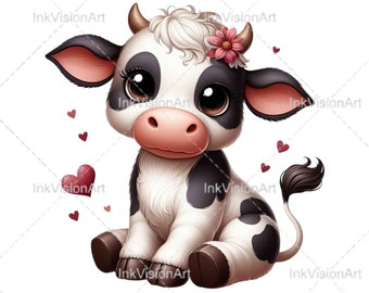 Valentine Cow PNG, Cute Cow PNG, Valentine PNG, Valentine Cow Svg, Cute Cow Svg, Valentine Svg, Valentine Decor, Cow Decor, Sublimation