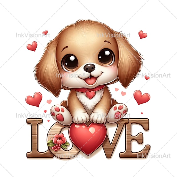 Valentine Puppy Love PNG, Valentine Puppy PNG, Valentine Love Png, Valentine Png, Valentine Svg, Valentine Decor, Sublimation