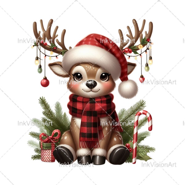 Cute Reindeer PNG , Reindeer PNG, Christmas PNG, Christmas Svg, Cute Reindeer Svg, Reindeer Svg, Christmas Decor, Winter Decor, Sublimation